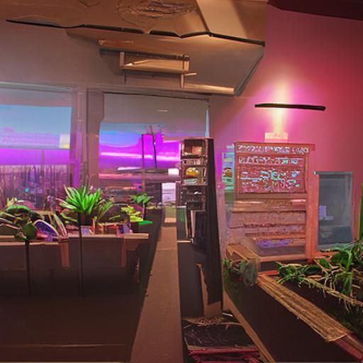 Sustainable Cafe: Dark Souls Meets Synthwave Neon