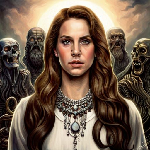 Crying Woman in Dark Academia Style