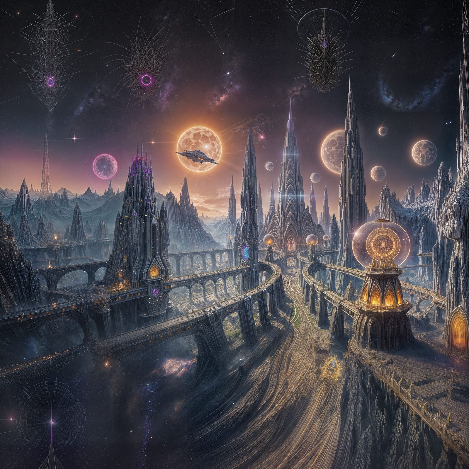 Alien Hypercity: Celestial Mega-Metropolis in Ultra-HD