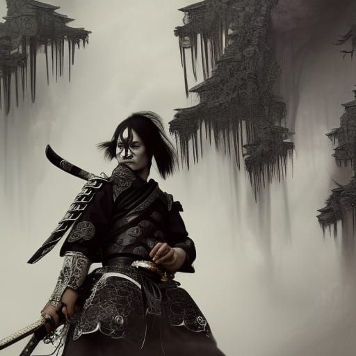 Gothic Samurai Digital Matte Painting