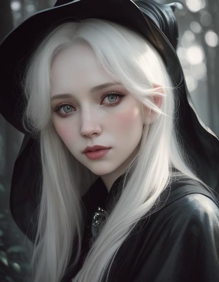 Ethereal Witch Portrait in Oil Painting Style
