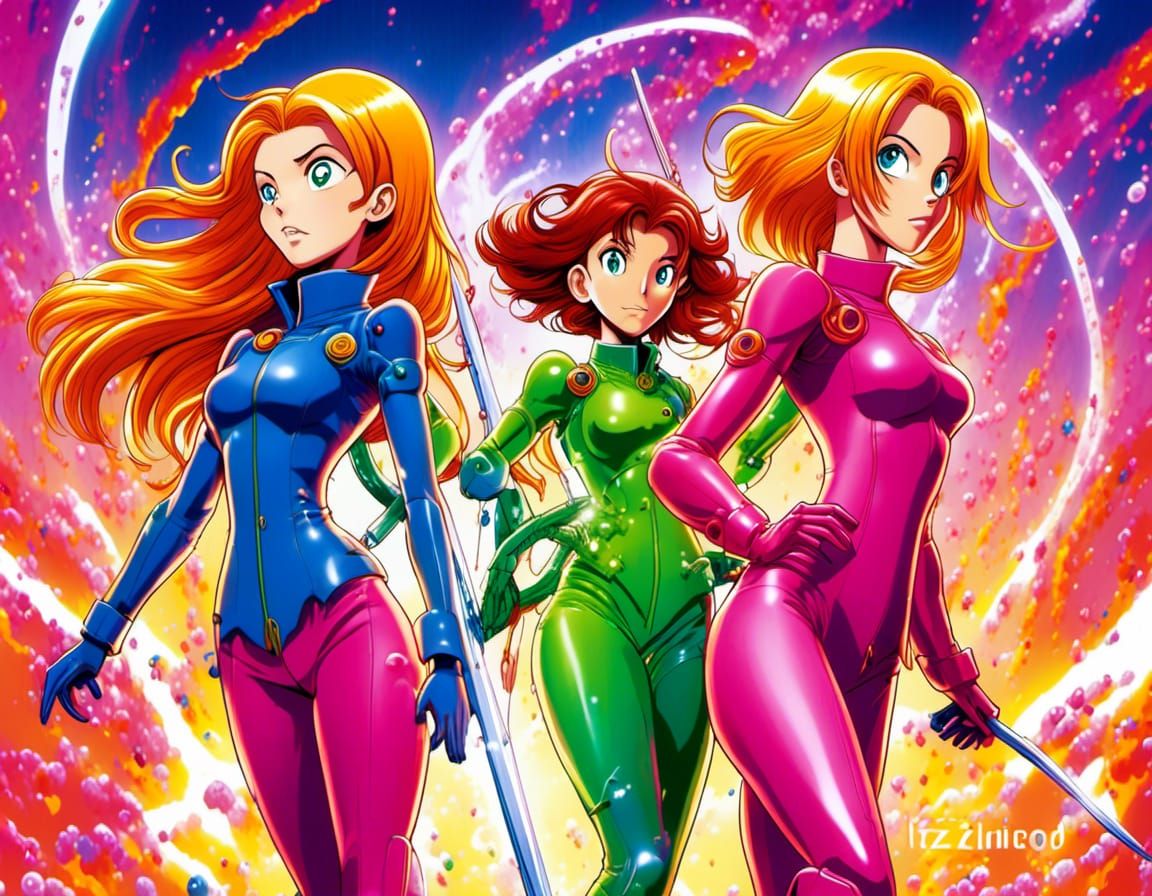 Totally Spies Movie Poster in Anime Style