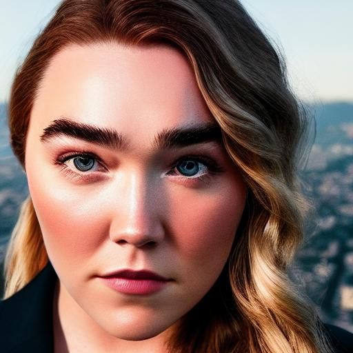 Golden Hour Portrait with Lens Flare in Cel-Shaded Style