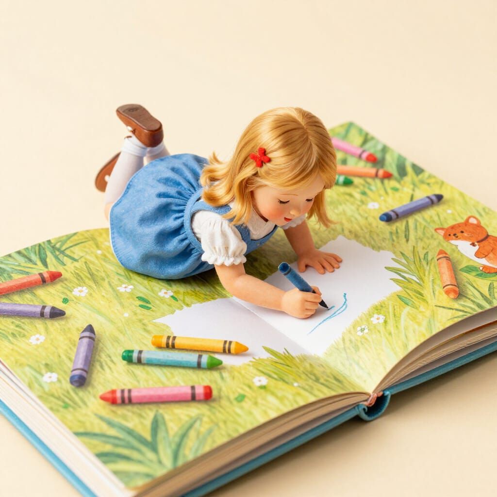 Little Lil loves to draw.