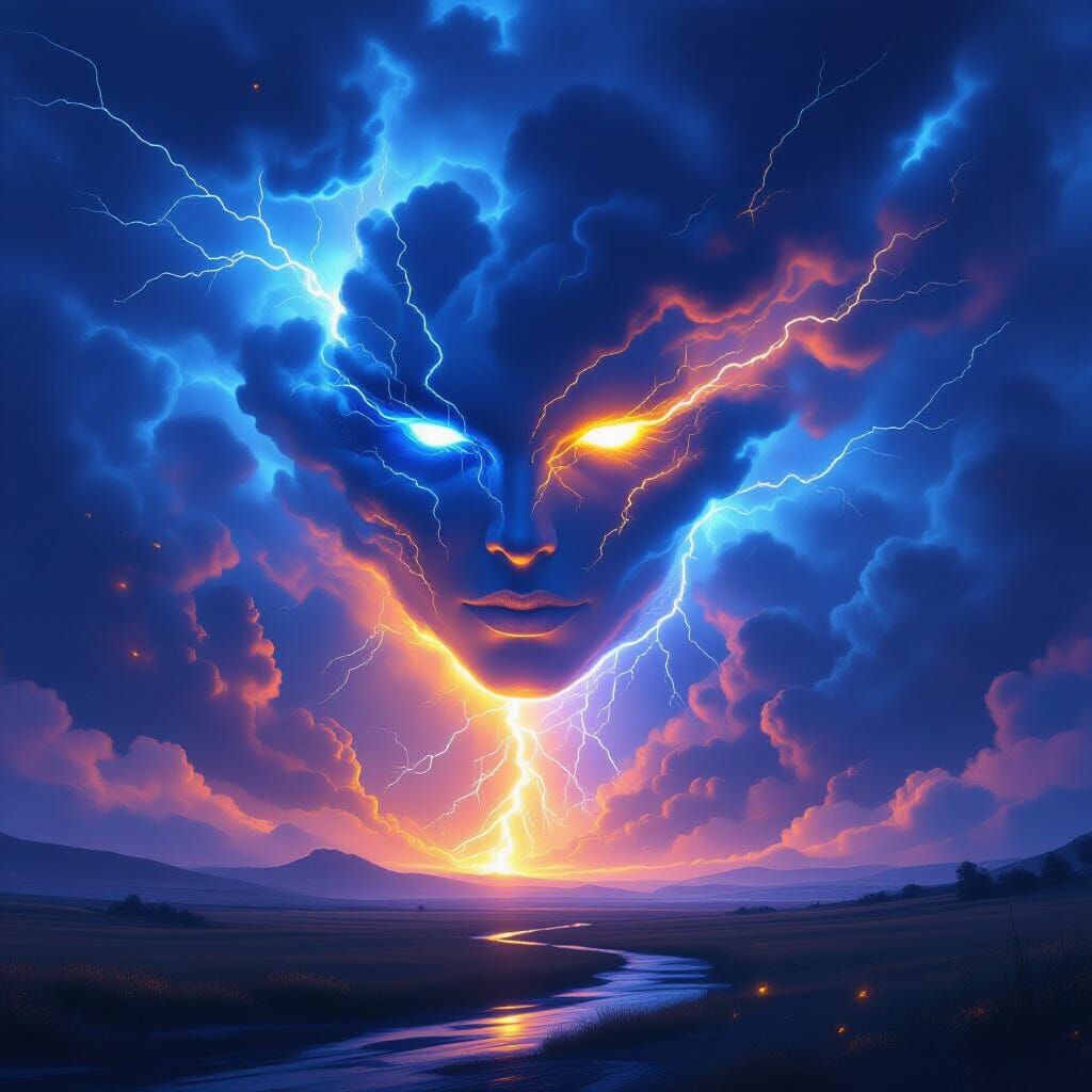 Colossal Living Storm Rages Across Dreamlike Landscape