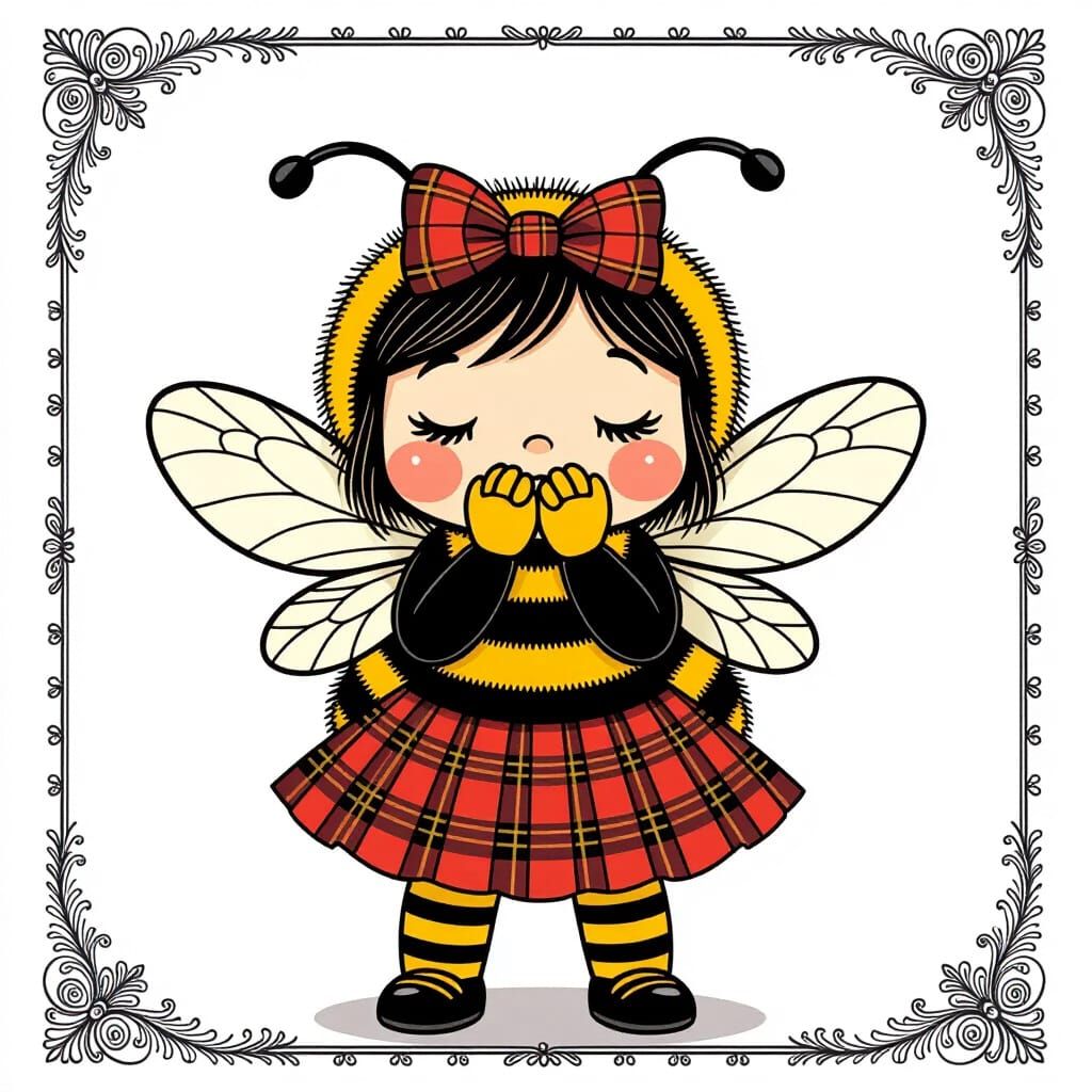 Sleepy Bumblebee in a brat girl outfit