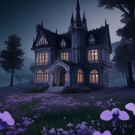 Gothic house at violet meadow