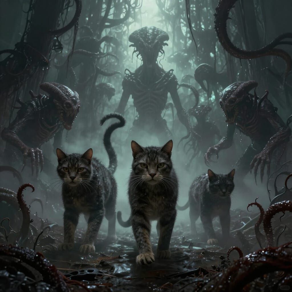 Giant Cats in the Upside Down