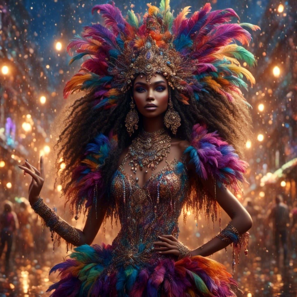 Mardi Gras Beauty in Mixed Media Style