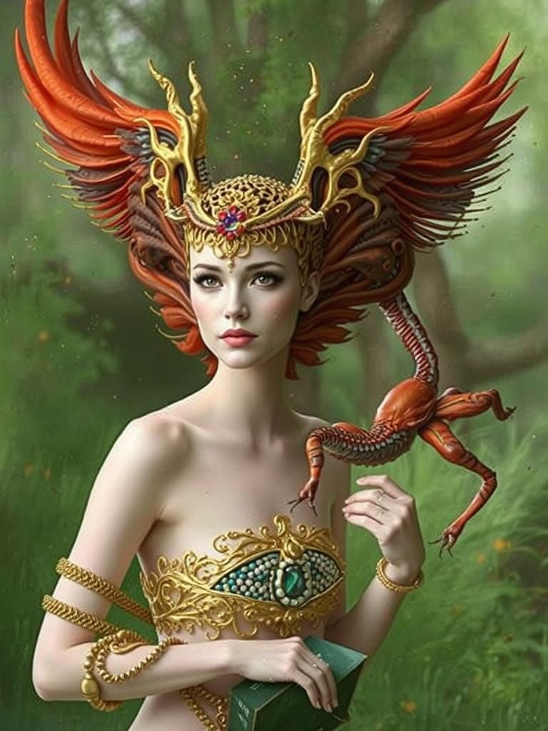 Mycelium Woman in Forest: Harper's Bazaar Art