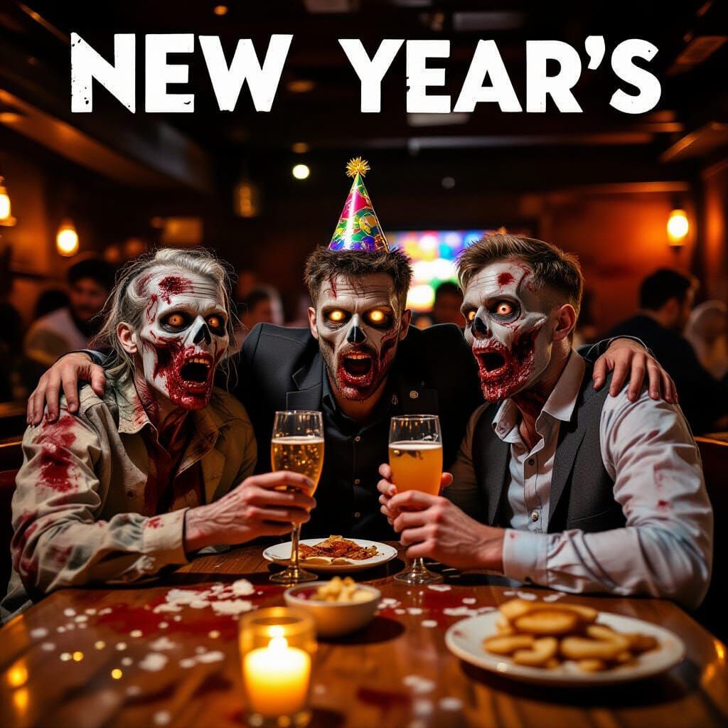 Zombie Bar Celebration on New Year's Eve