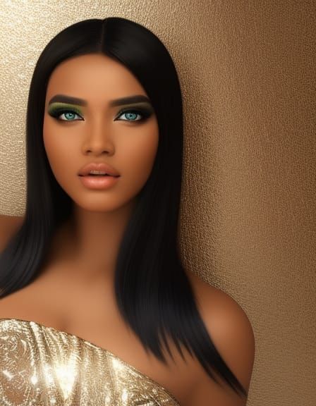 Beautiful Woman Portrait with Airbrush Art Shading