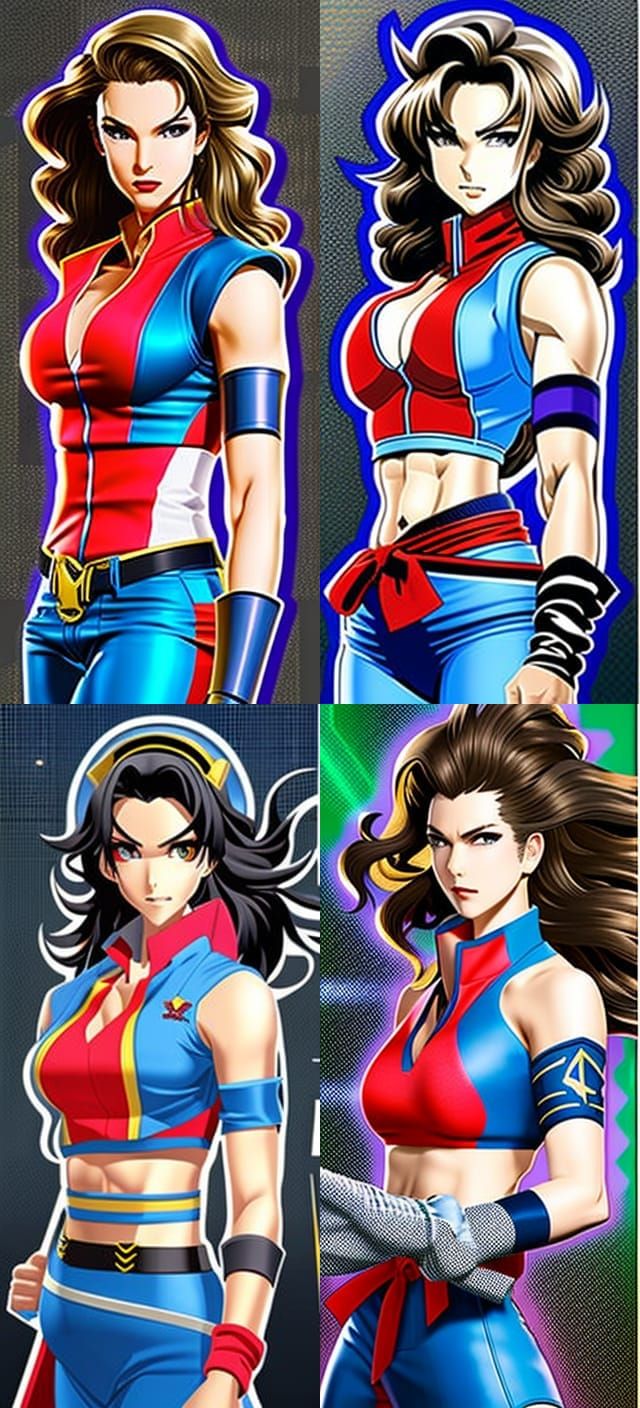 Anime Portrait in Streets of Rage Style