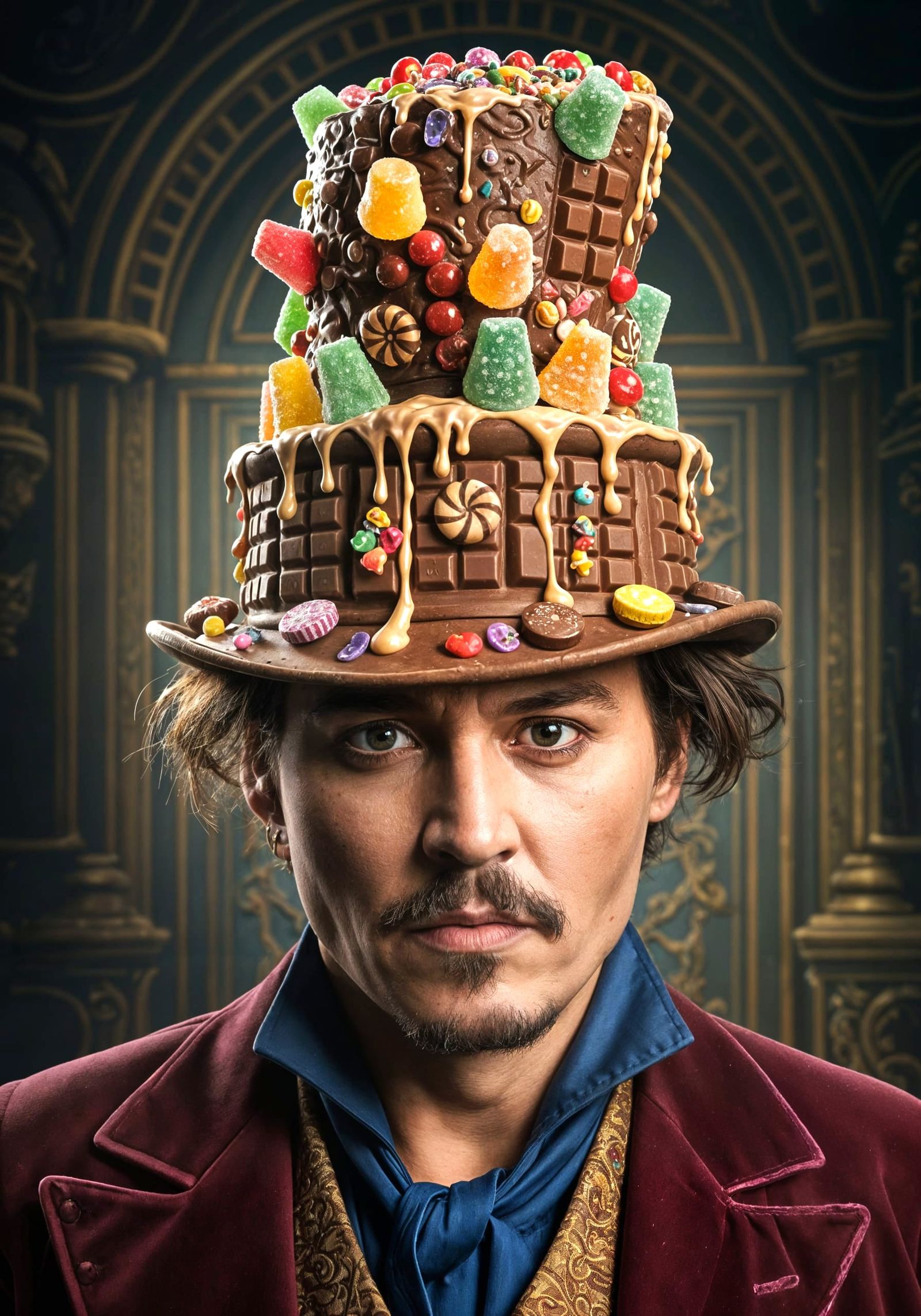 Willy Wonka Hat Made of Sweets Melting in Sun