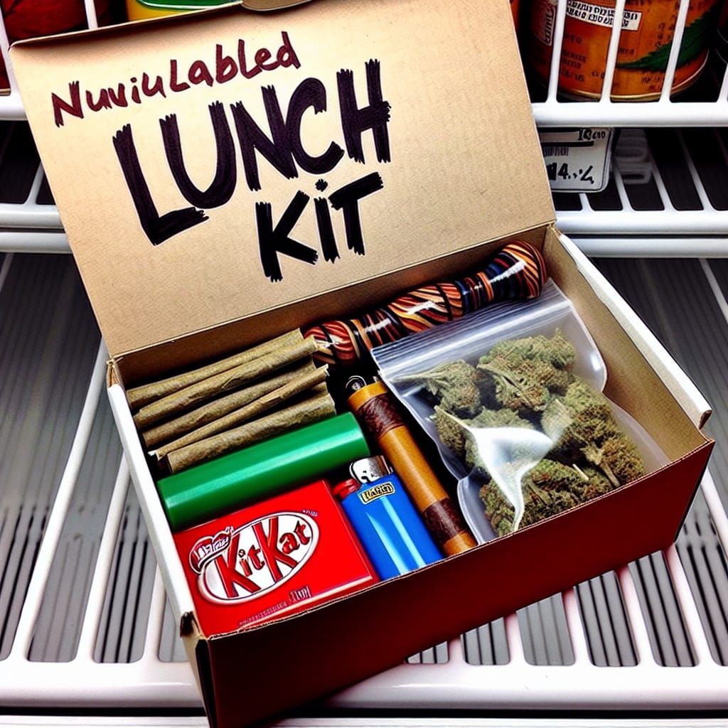 Novelty Lunch Kit with Cannabis and KitKat