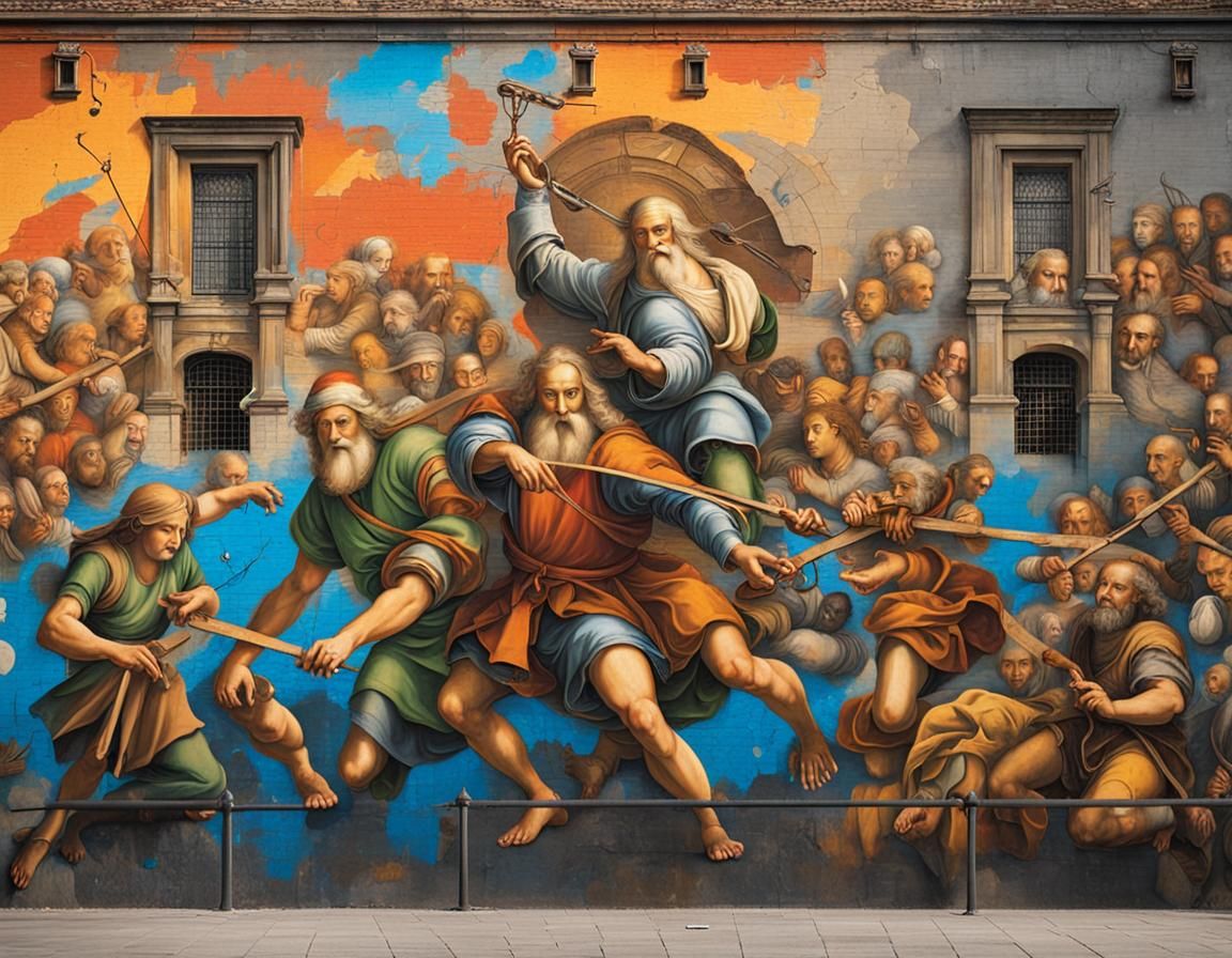 Renaissance Masters Create Street Art Graffiti