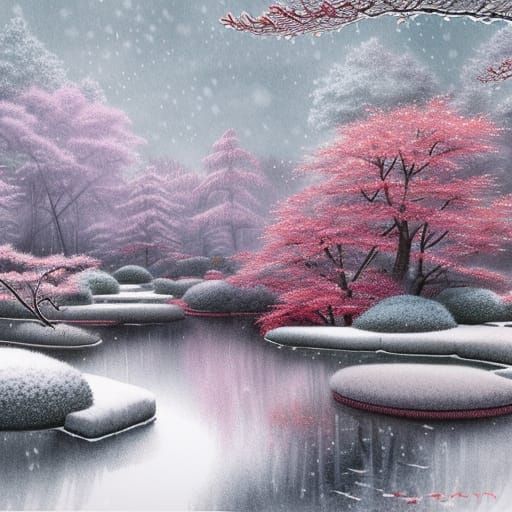 Japanese Garden in Winter 1