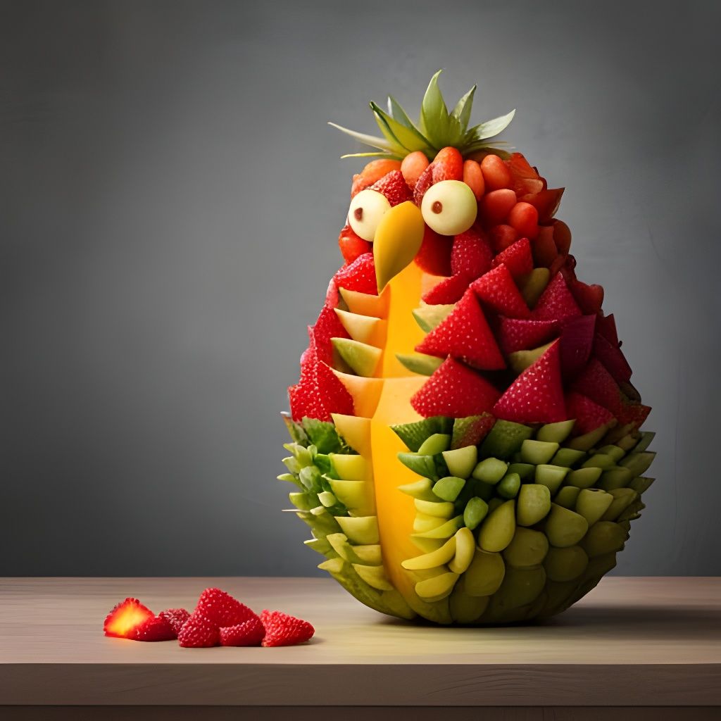 Fruit Creature: A Bird Made of Fruit