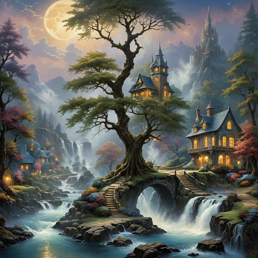 Ethereal Moonlit Waters in Dreamlike Fantasy