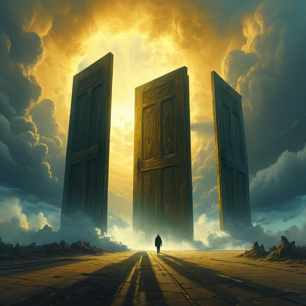 Majestic Doors in Ethereal Digital Matte Painting