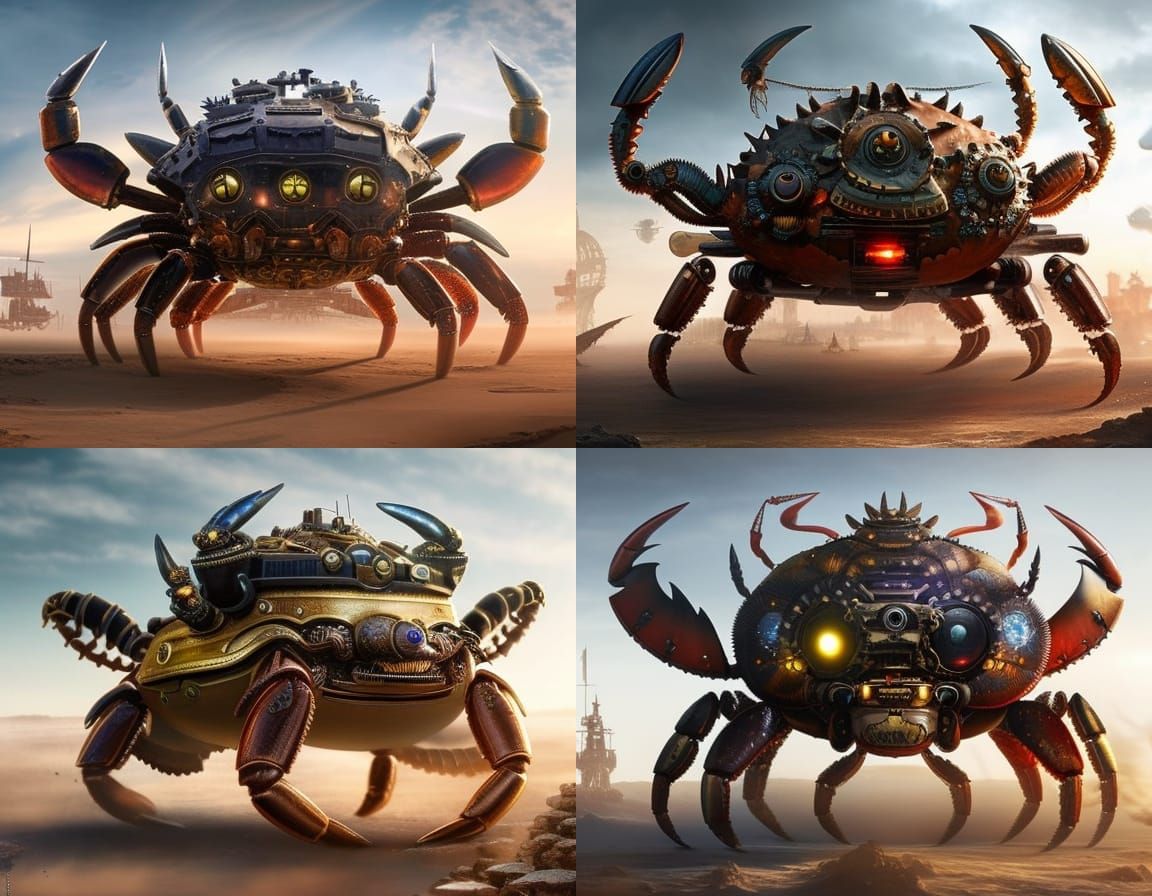 Steampunk Crab Gears Up for War