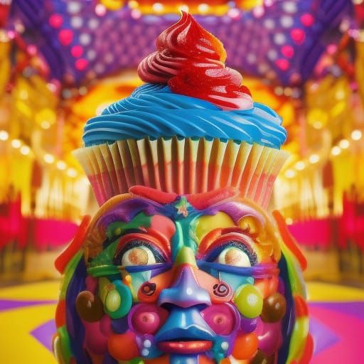 Hyper-Detailed Candy Shop Portrait of a Sinister Candyman