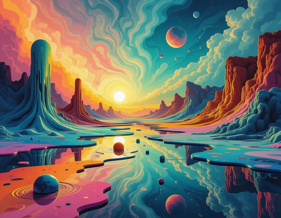 Surreal Melting Objects Evolve Into Ethereal Landscape