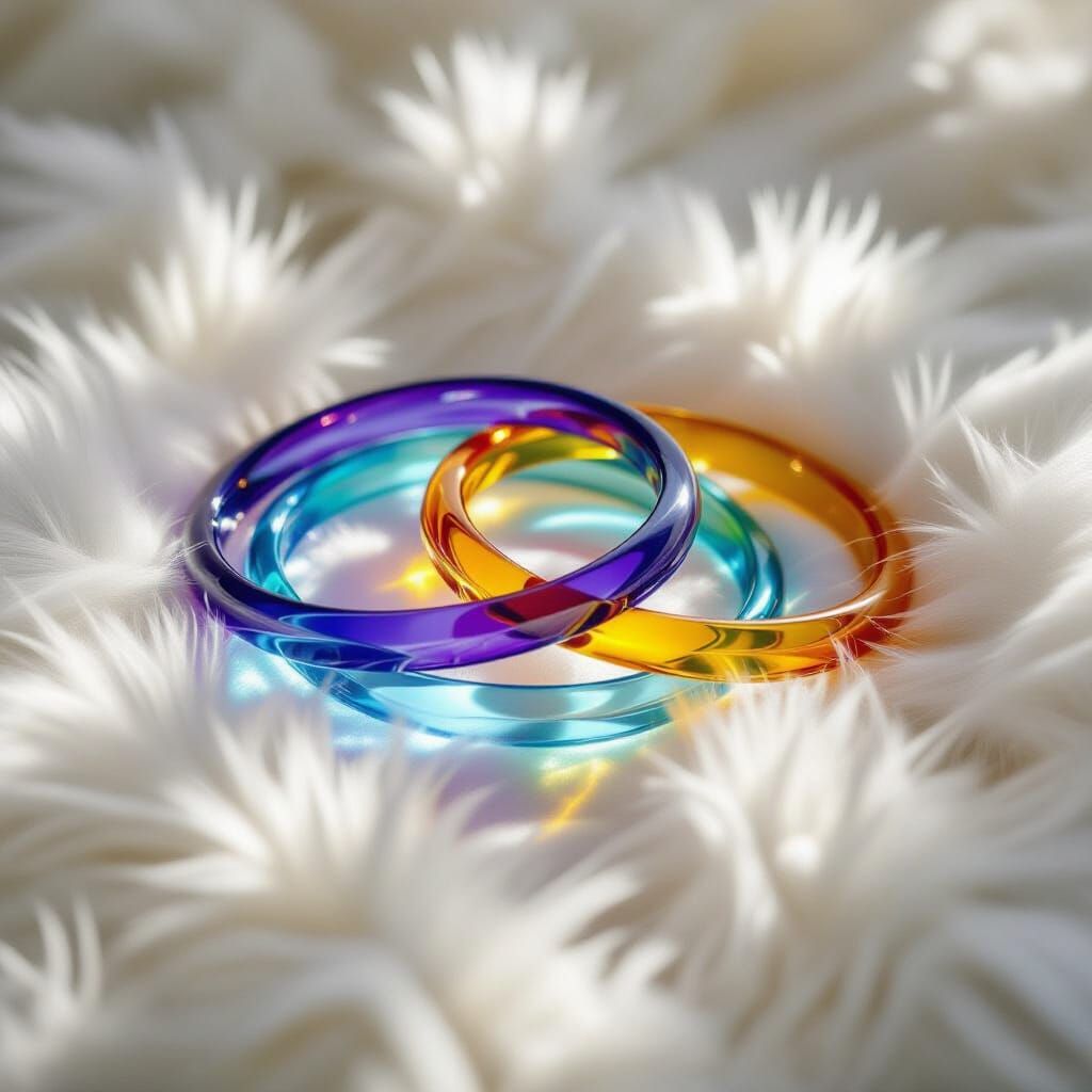 Glass-Blown Bangles in Vibrant Colors on Fur