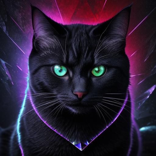 Glowing Crystal Cat on Marble Pedestal