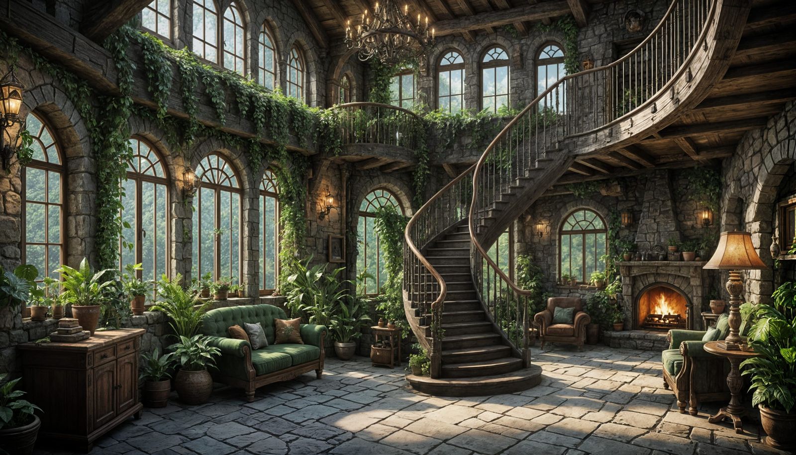 Elven Cottage Living Room in Fantasy Concept Art