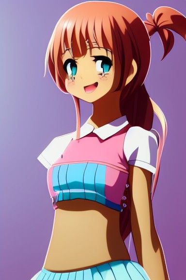 Adorable Anime Girl with Beautiful Smile in 8K