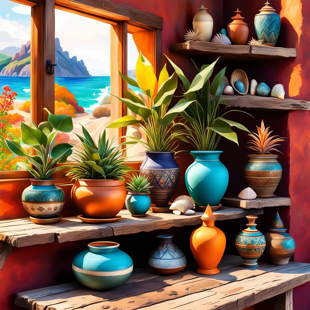 Bohemian Plants and Natural Finds Still Life