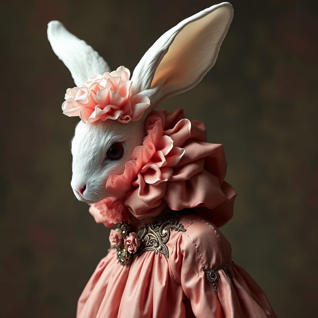 Avant-Garde Rabbit in Fairytale Fashion