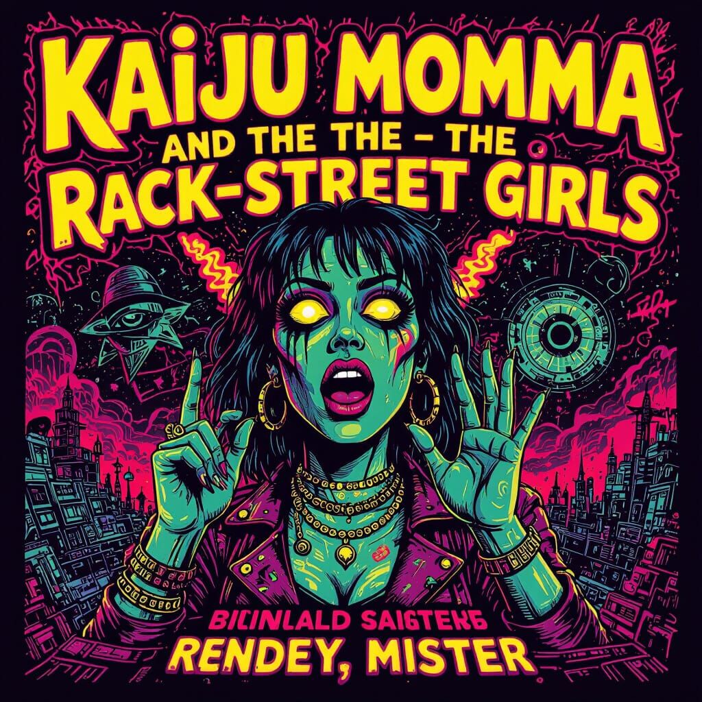 Kaiju Momma Concert Poster in Lords of Acid Style
