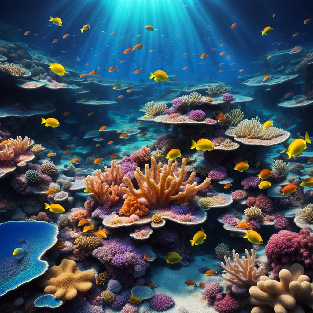 Hyperrealistic Great Barrier Reef in Sparkling Color
