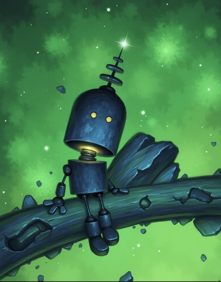 Abstract Sci-Fi Landscape with Neon Accents