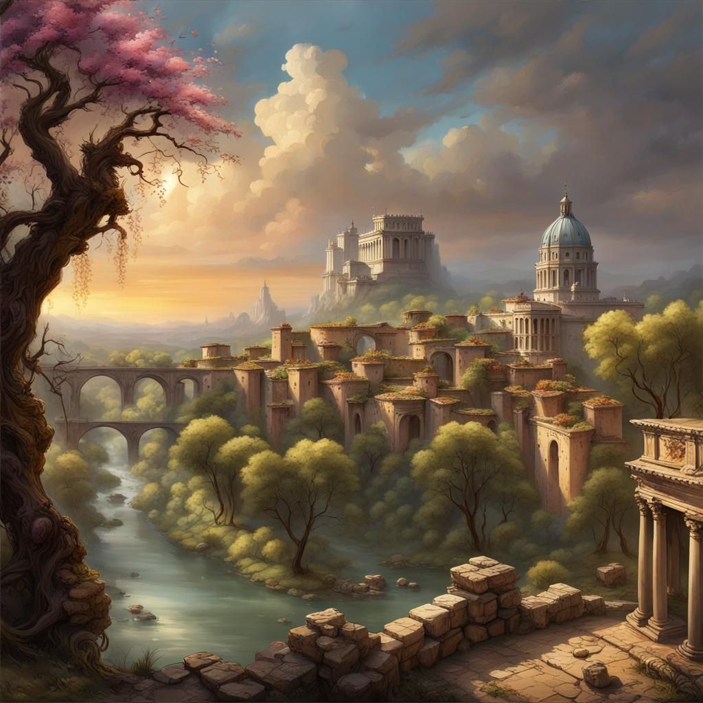 Springtime Ruins: A Fantasy View of Ancient Rome