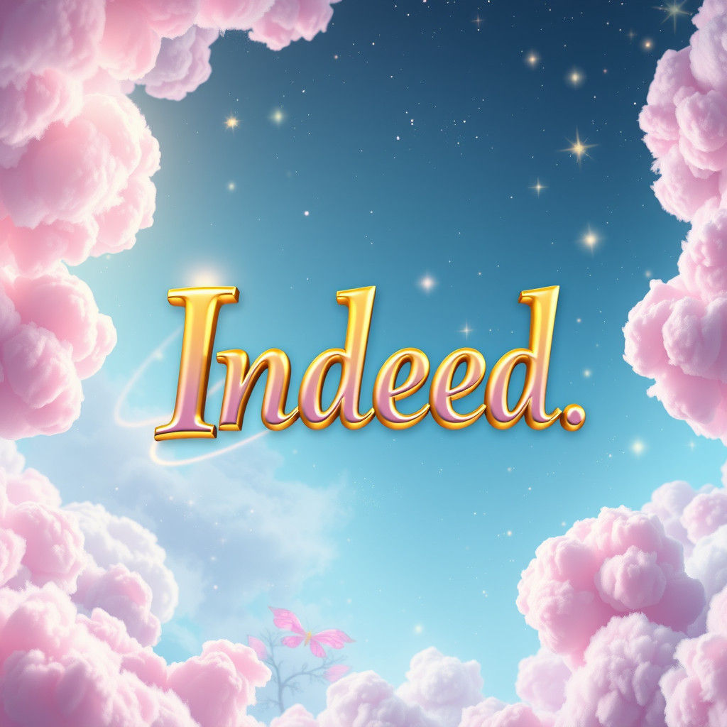 Indeed in Dreamworld: 3D Font in Metallic Gold