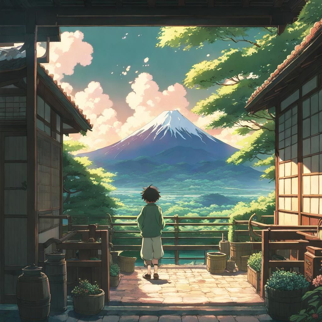 Tanjiro Kamado in Studio Ghibli Anime Style