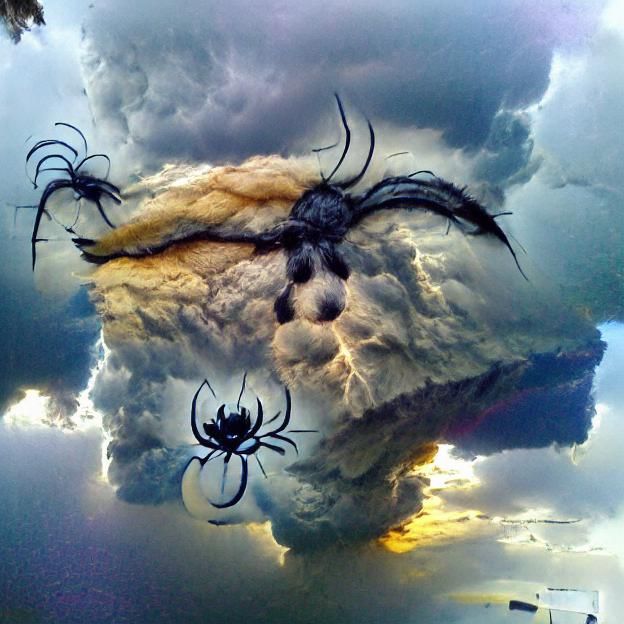 Spider Stormcloud Formation Ominous Sky