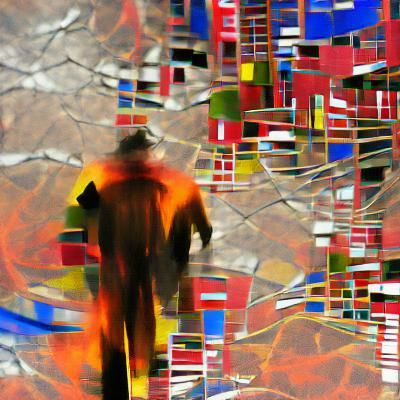 Man in Abstract World: A Journey of Isolation
