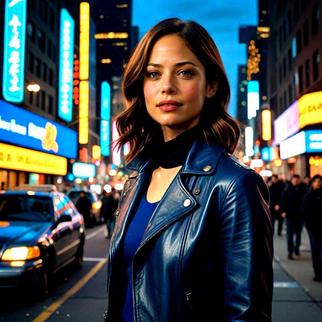 Actress Kristin Kreuk Captured in Moody New York Streetscape