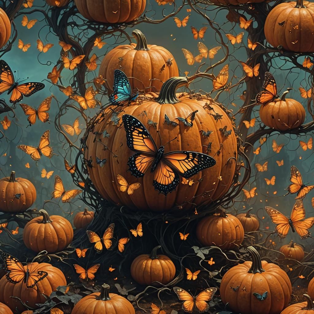 Butterflies Emerge: A Surreal Romantic Painting