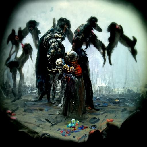 Horror Birthday Party in Gustave Doré Style