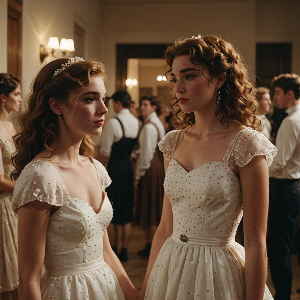 Crossdressing Teen in Wedding Dress: Cinematic Film Still