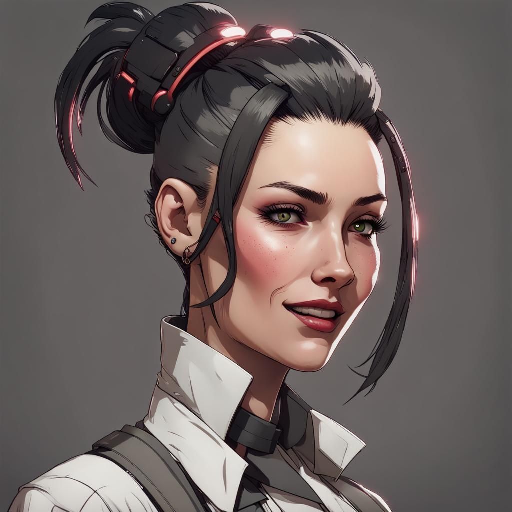 Cyberpunk Medic Scientist with Monocle Portrait