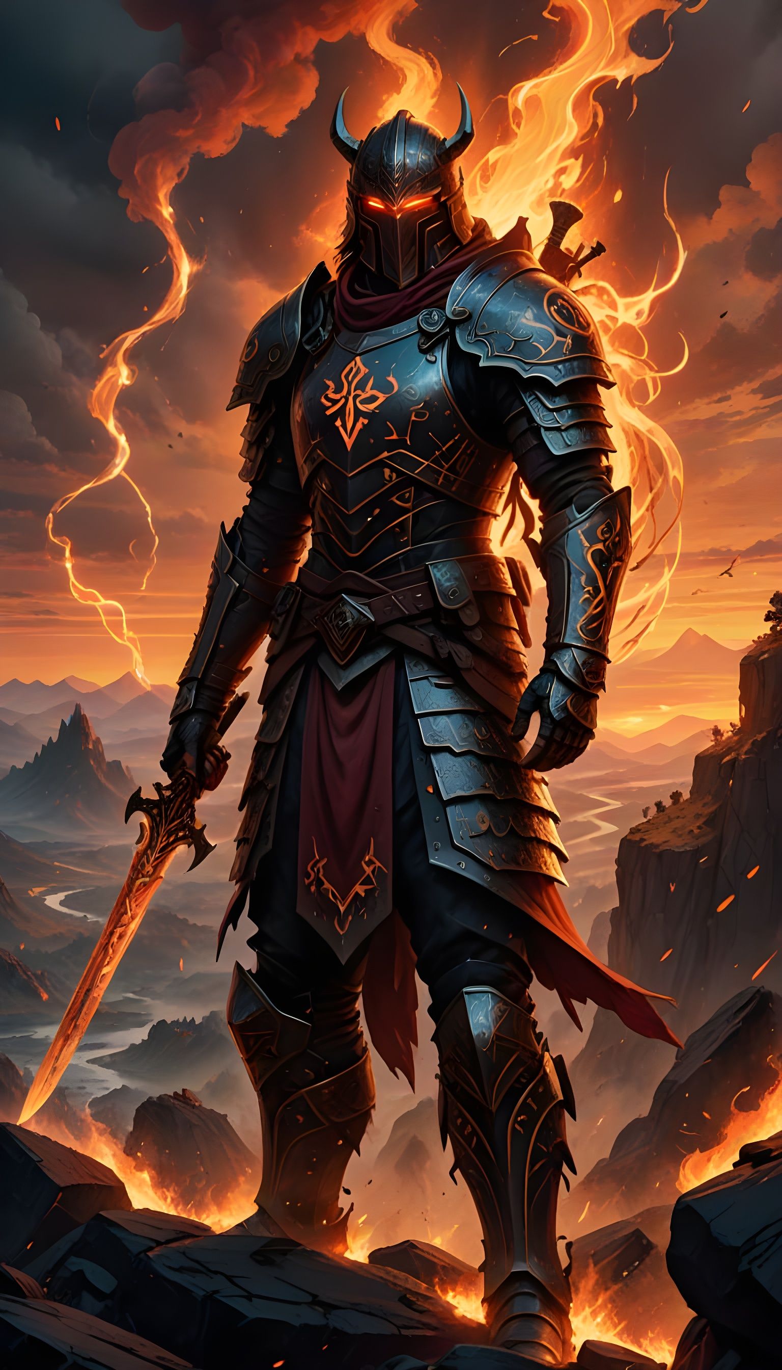 Nordthra Warriors Stand Strong Against a Burning Battlefield