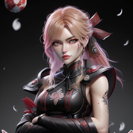 Portrait with Playing Card Symbols and Sparkles