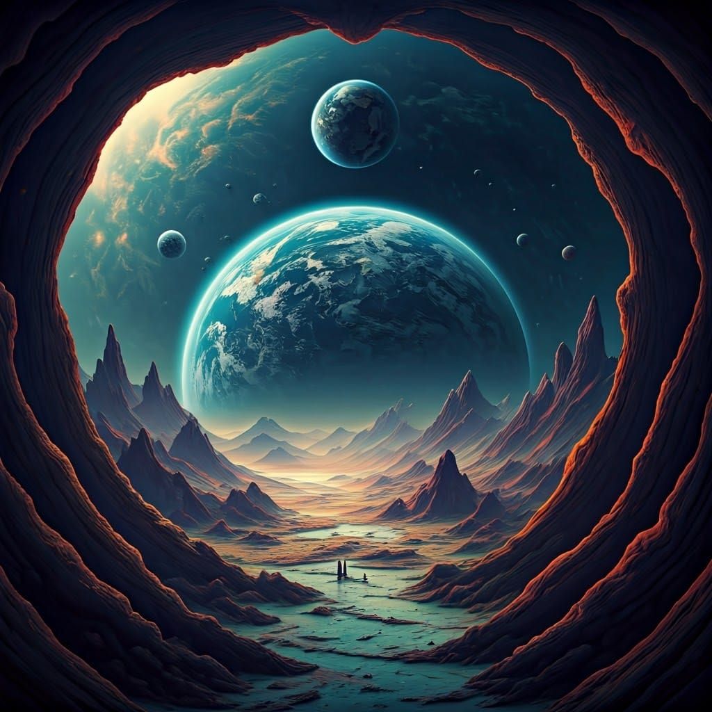 Psychedelic Alien Landscape Concept Art