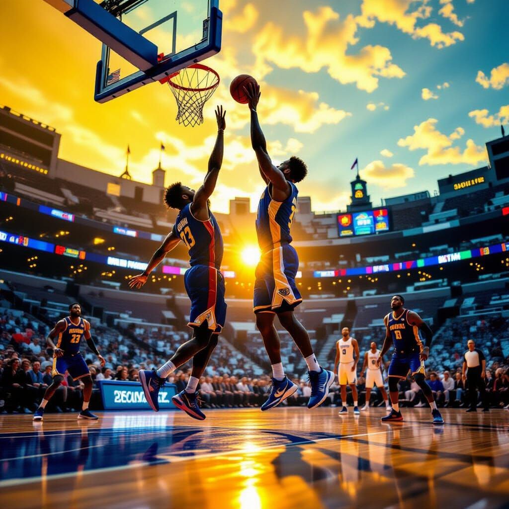 Basketball Player Silhouette at Madison Square Garden